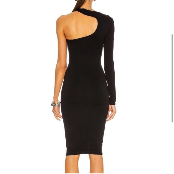 NWT HELMUT LANG Seamless Jersey Cutout Dress in Black - Picture 3 of 6